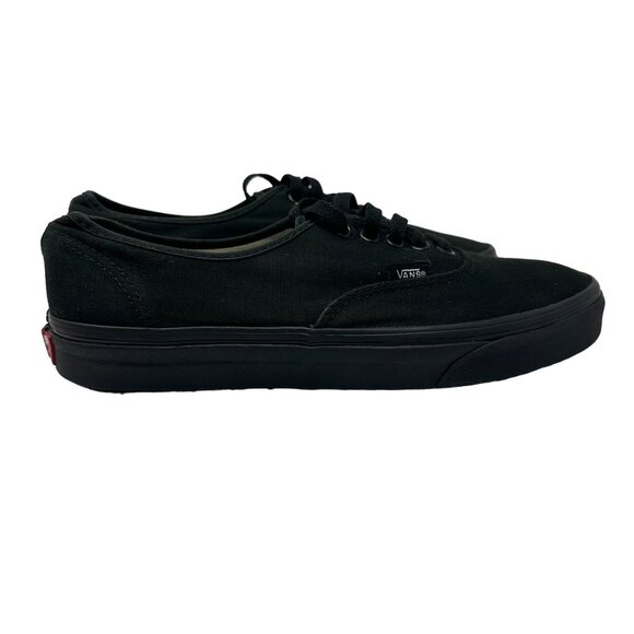 Vans Mens 9 Authentic Low-Top Casual Sneakers Black Canvas Shoes - Picture 11 of 13